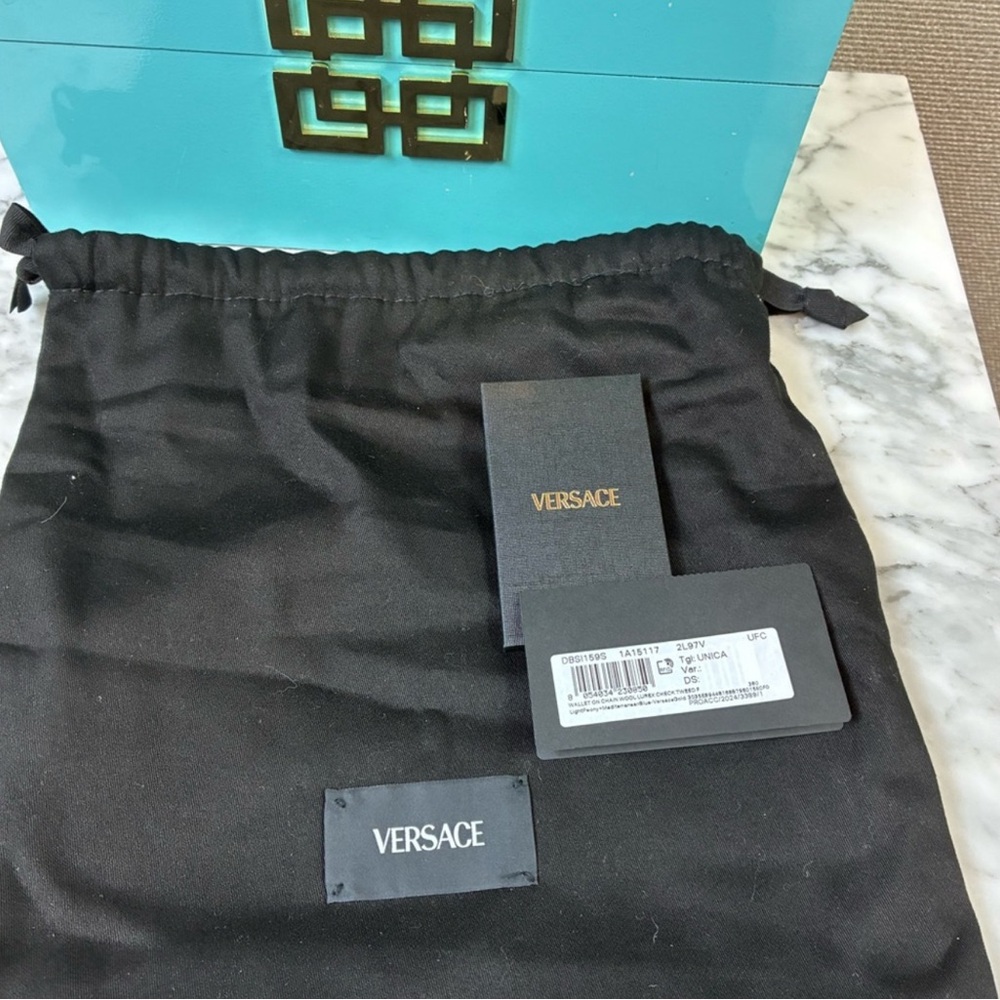 Versace La Medusa Bouclé Quilted Tweed Clutch Wallet on Chain - Picture 11 of 11